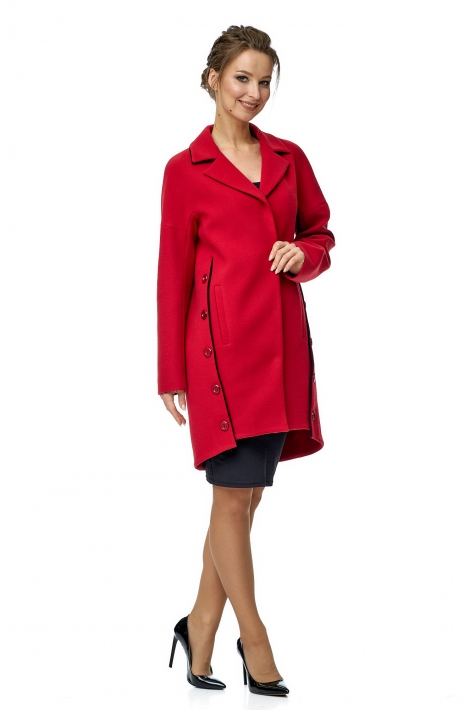 Женское пальто из текстиля с воротником 8001087