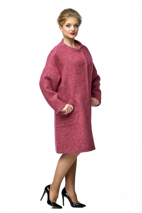 Женское пальто из текстиля без воротника 8001092