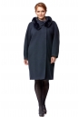 Женское пальто из текстиля с воротником, отделка песец 8001781