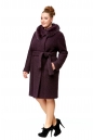 Женское пальто из текстиля с воротником, отделка песец 8002014-2