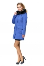 Женское пальто из текстиля с капюшоном, отделка песец 8002137-2