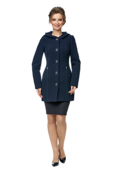 Женское пальто из текстиля с капюшоном 8002617