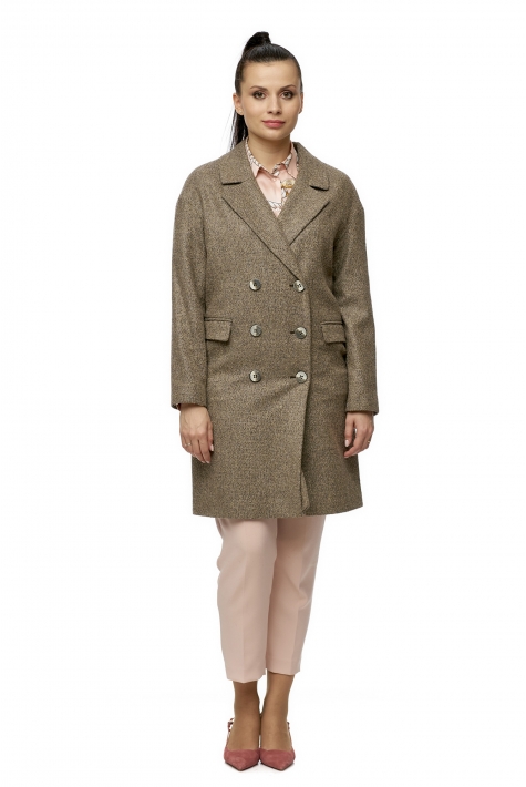 Женское пальто из текстиля с воротником 8007190