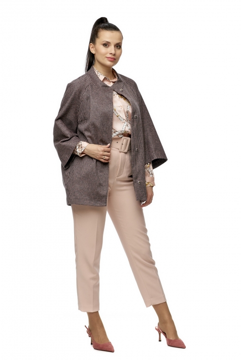Женское пальто из текстиля с воротником 8009601
