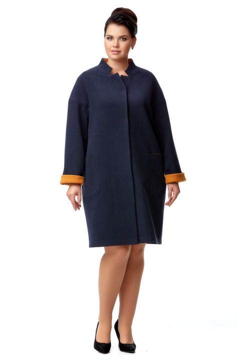 Женское пальто из текстиля с воротником 8009930