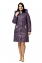 Женское пальто из текстиля с капюшоном, отделка песец 8009978