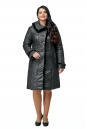 Женское пальто из текстиля с капюшоном, отделка норка 8010084
