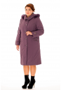 Женское пальто из текстиля с капюшоном, отделка песец 8010117