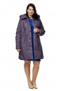 Женское пальто из текстиля с капюшоном, отделка песец 8010187