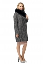 Женское пальто из текстиля с воротником, отделка песец 8010748