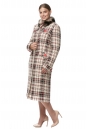 Женское пальто из текстиля с воротником, отделка хорек 8012213-2