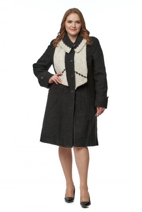 Женское пальто из текстиля с воротником 8016433