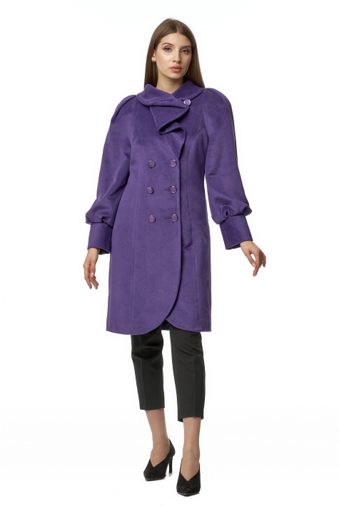 Женское пальто из текстиля с воротником 8017131
