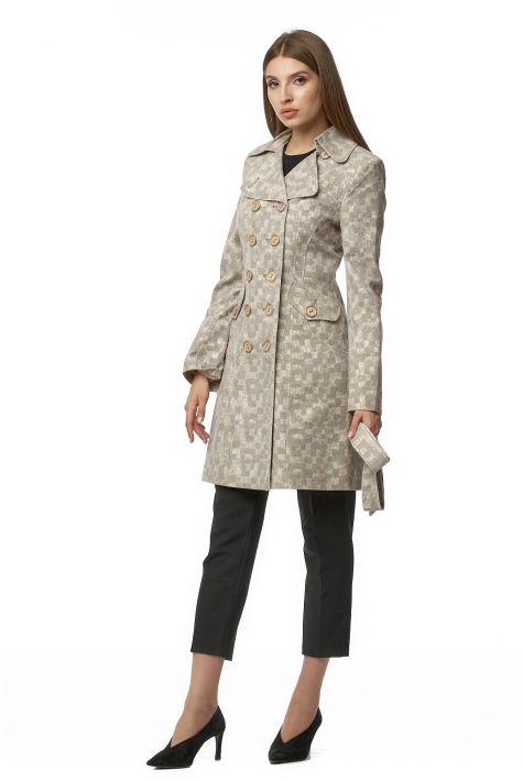 Женское пальто из текстиля с воротником 8017201