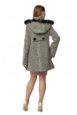 Женское пальто из текстиля с капюшоном, отделка песец 8019767-3