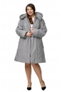 Женское пальто из текстиля с капюшоном, отделка песец 8020442