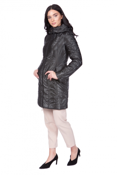 Женское пальто из текстиля с капюшоном 8021837