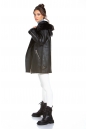 Женская кожаная куртка из эко-кожи с капюшоном, отделка искусственный мех 8022588-5