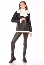 Женская кожаная куртка из эко-кожи с воротником, отделка искусственный мех 8023319-3