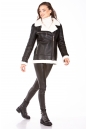 Женская кожаная куртка из эко-кожи с воротником, отделка искусственный мех 8023319-4