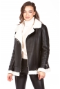Женская кожаная куртка из эко-кожи с воротником, отделка искусственный мех 8023319-5
