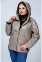 Женская кожаная куртка из эко-кожи с капюшоном 8023326-3