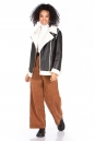 Женская кожаная куртка из эко-кожи с воротником, отделка искусственный мех 8023332-2