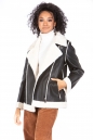 Женская кожаная куртка из эко-кожи с воротником, отделка искусственный мех 8023332-8