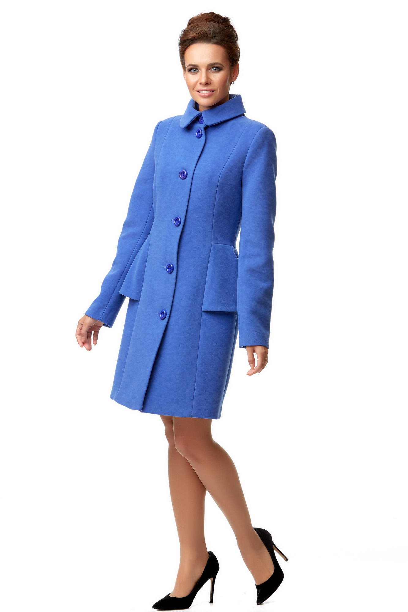 Женское пальто из текстиля с воротником 8000921-2
