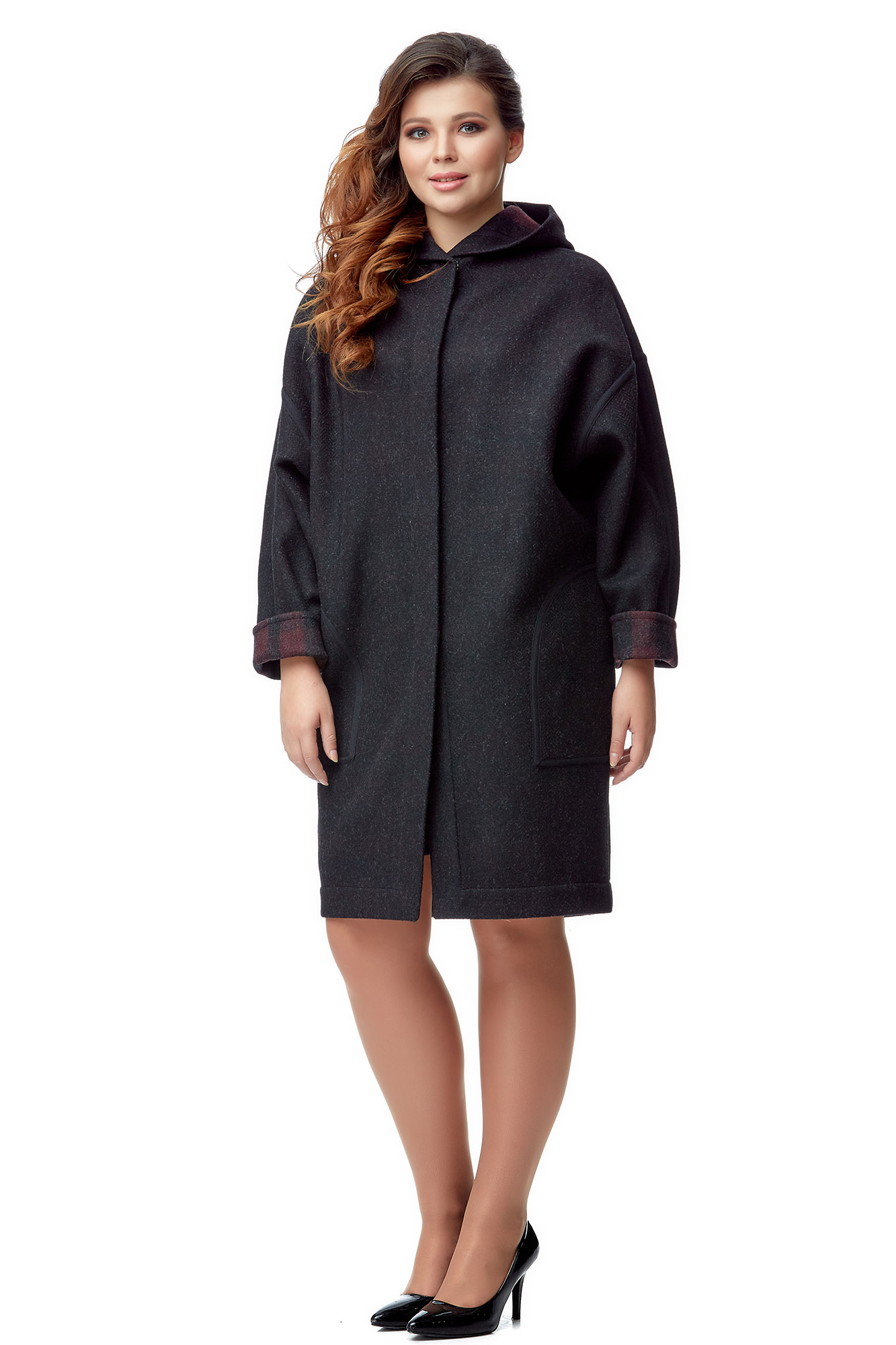 Женское пальто из текстиля с капюшоном 8000945-2