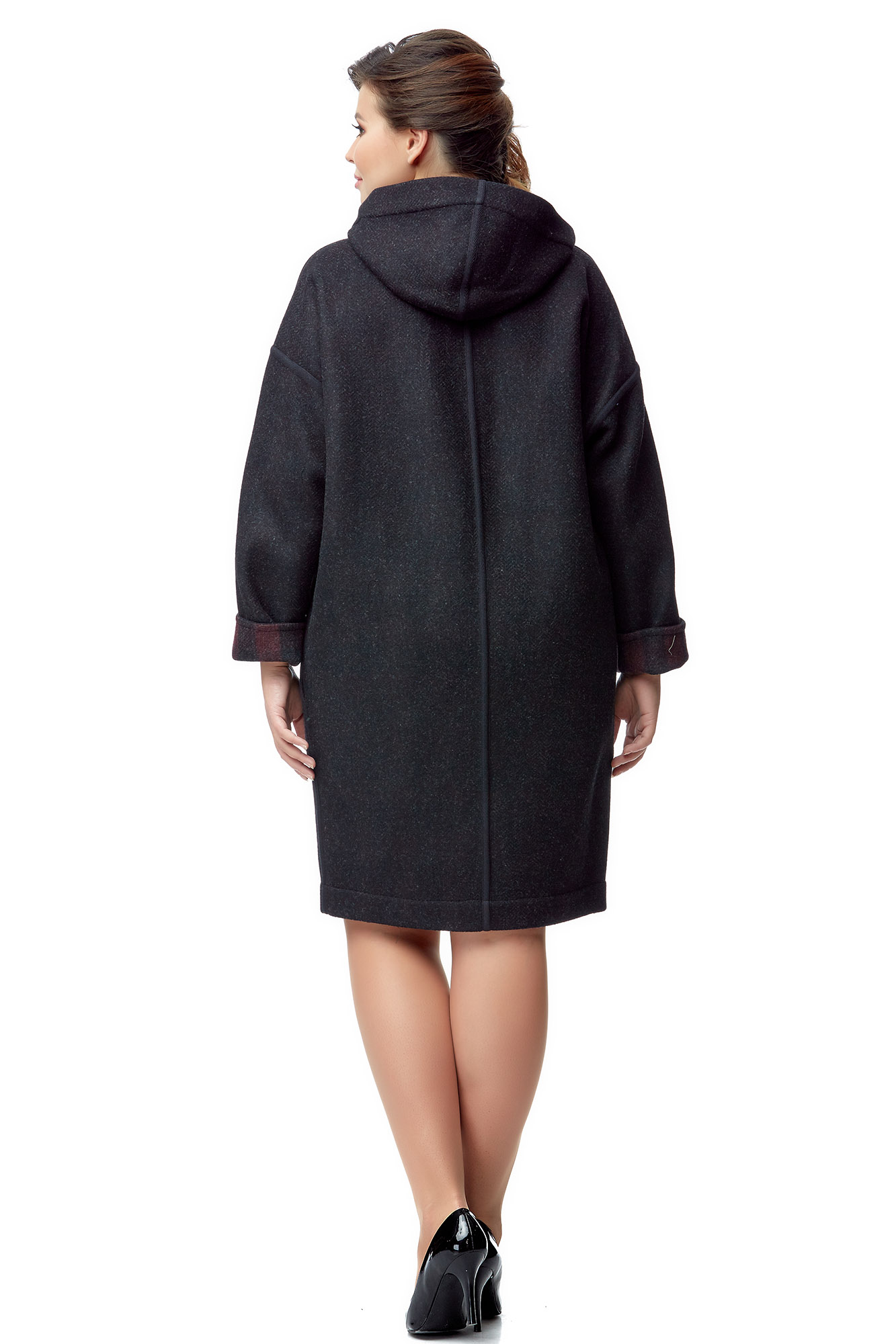 Женское пальто из текстиля с капюшоном 8000945-3