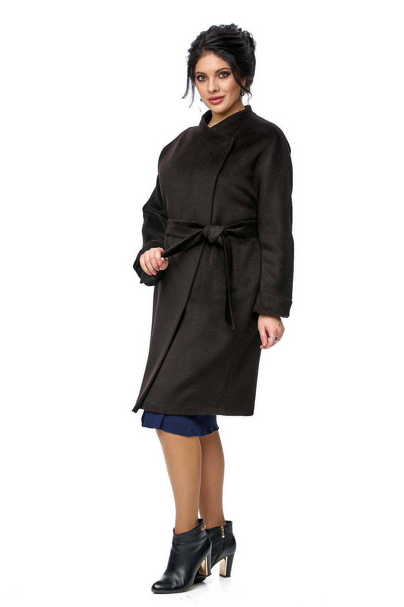 Женское пальто из текстиля с воротником 8001041-2