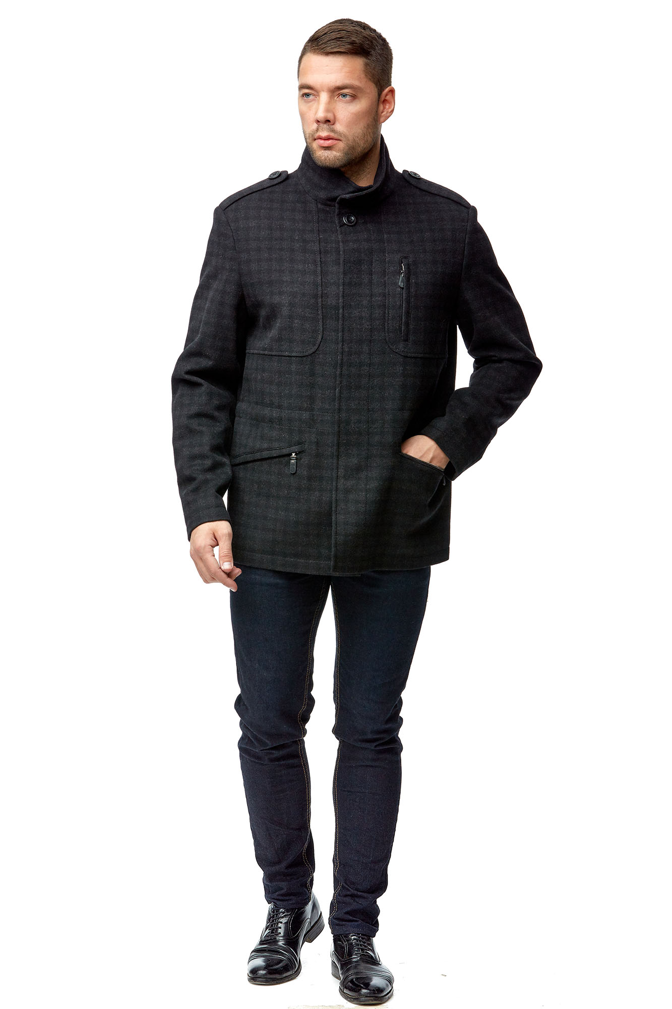 Мужское пальто из текстиля с воротником 8001797-2