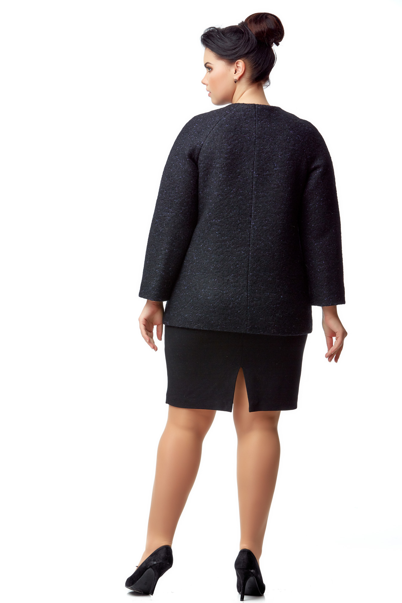 Женское пальто из текстиля без воротника 8001908-3