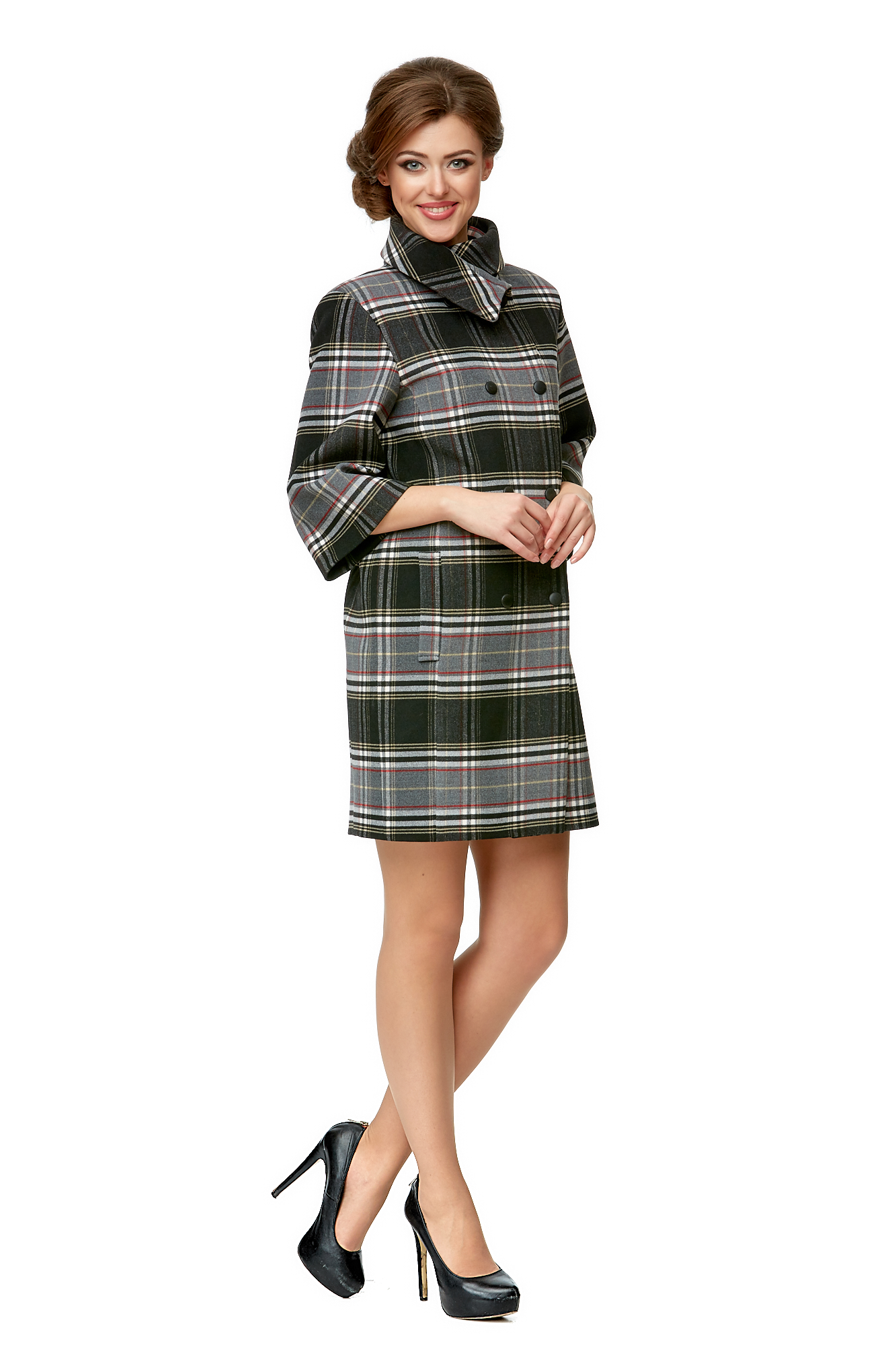 Женское пальто из текстиля с воротником 8001976-2