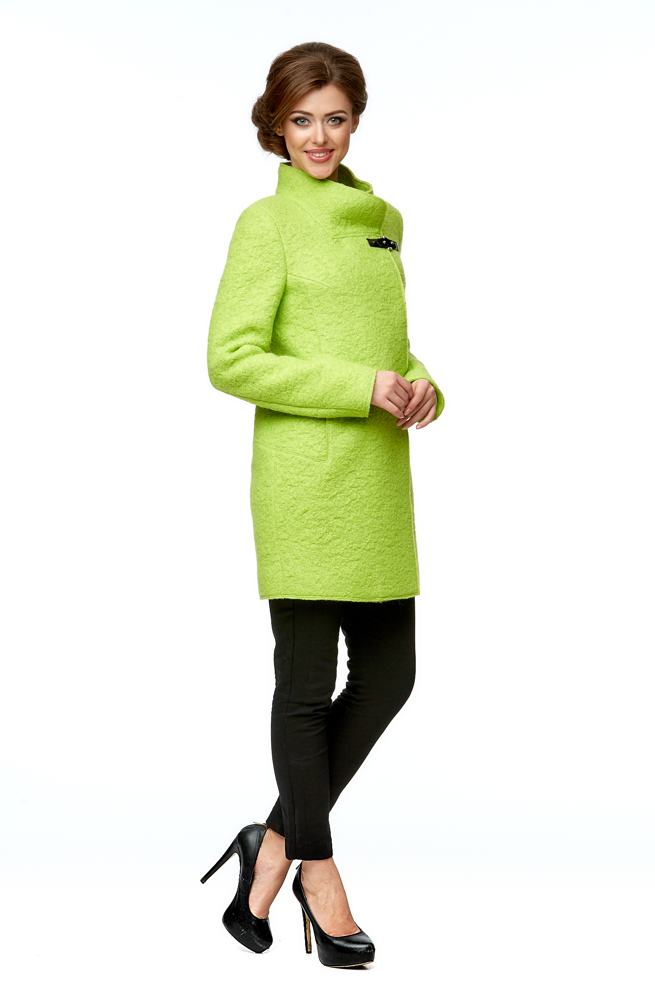 Женское пальто из текстиля с воротником 8002007-2
