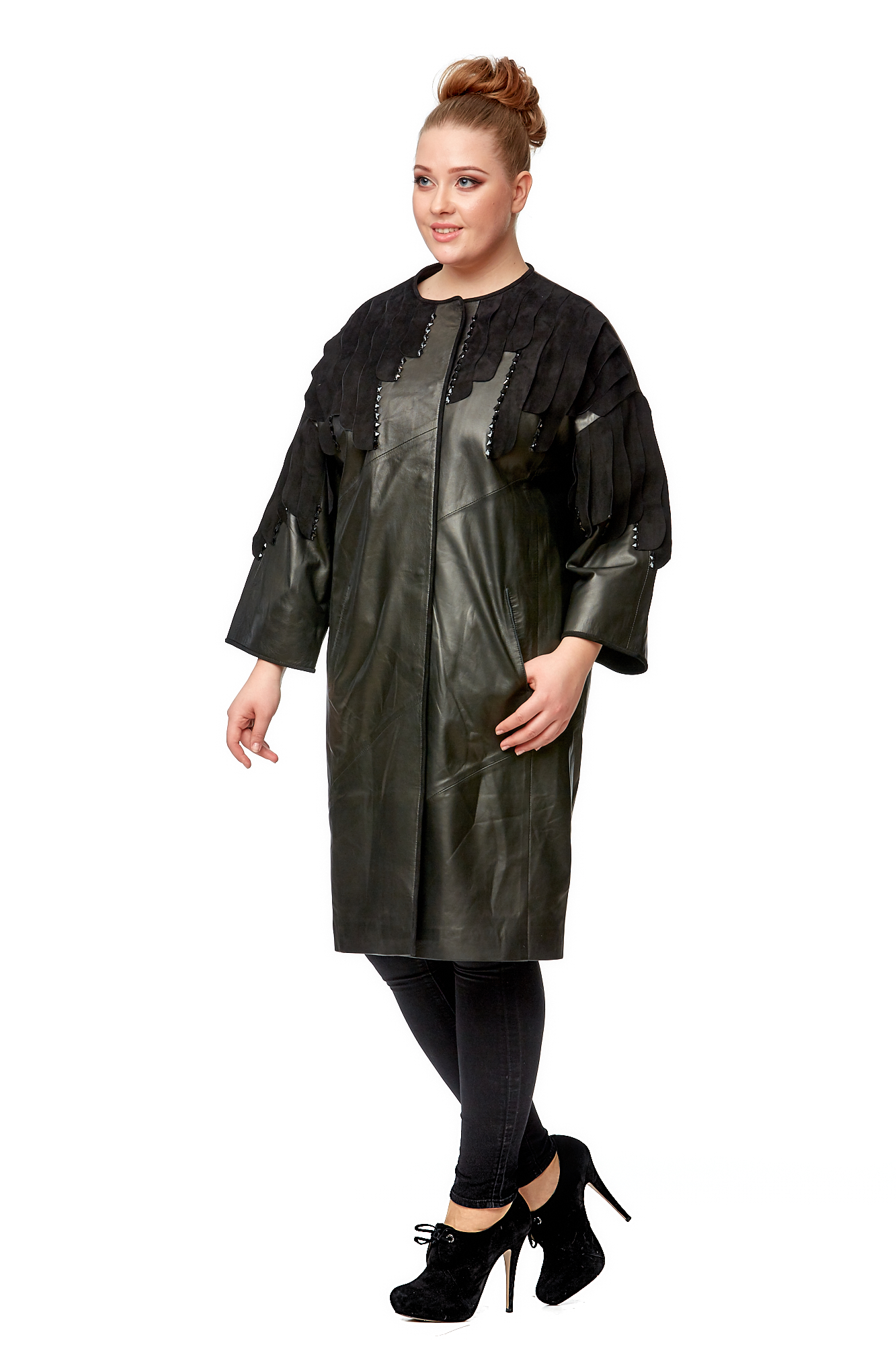 Женское кожаное пальто из натуральной кожи 8002048-3