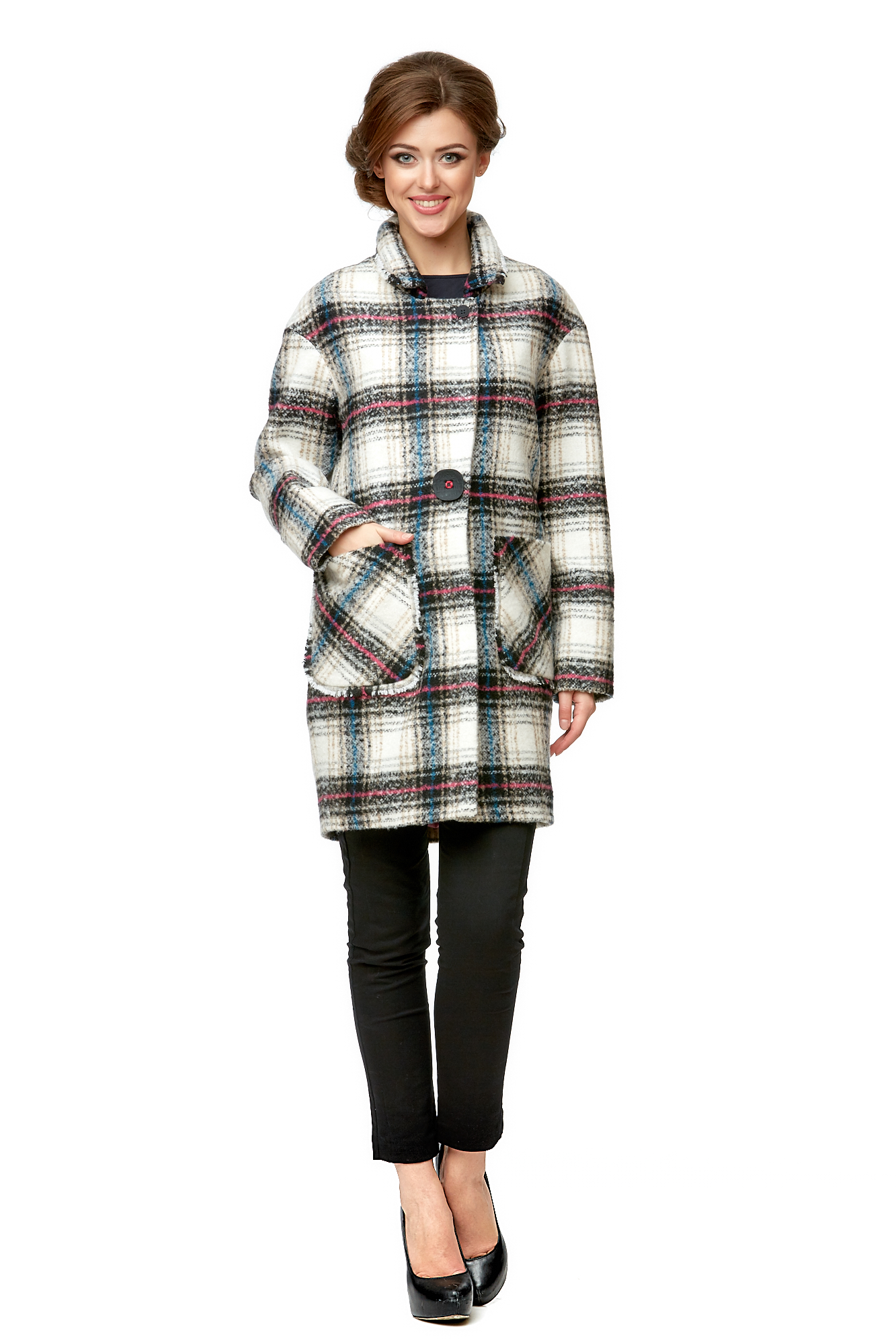 Женское пальто из текстиля с воротником 8002049-4