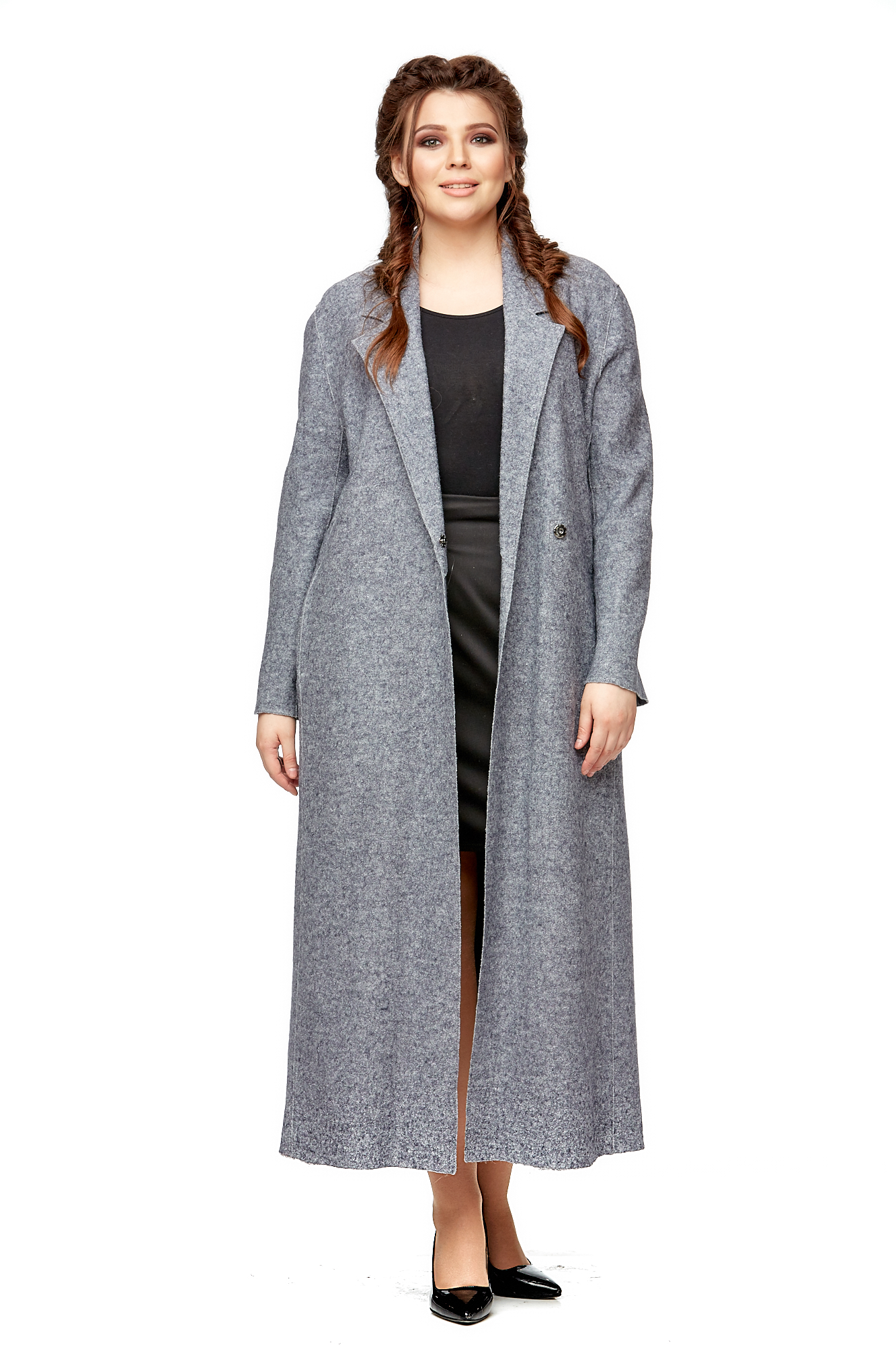 Женское пальто из текстиля с воротником 8002096-4