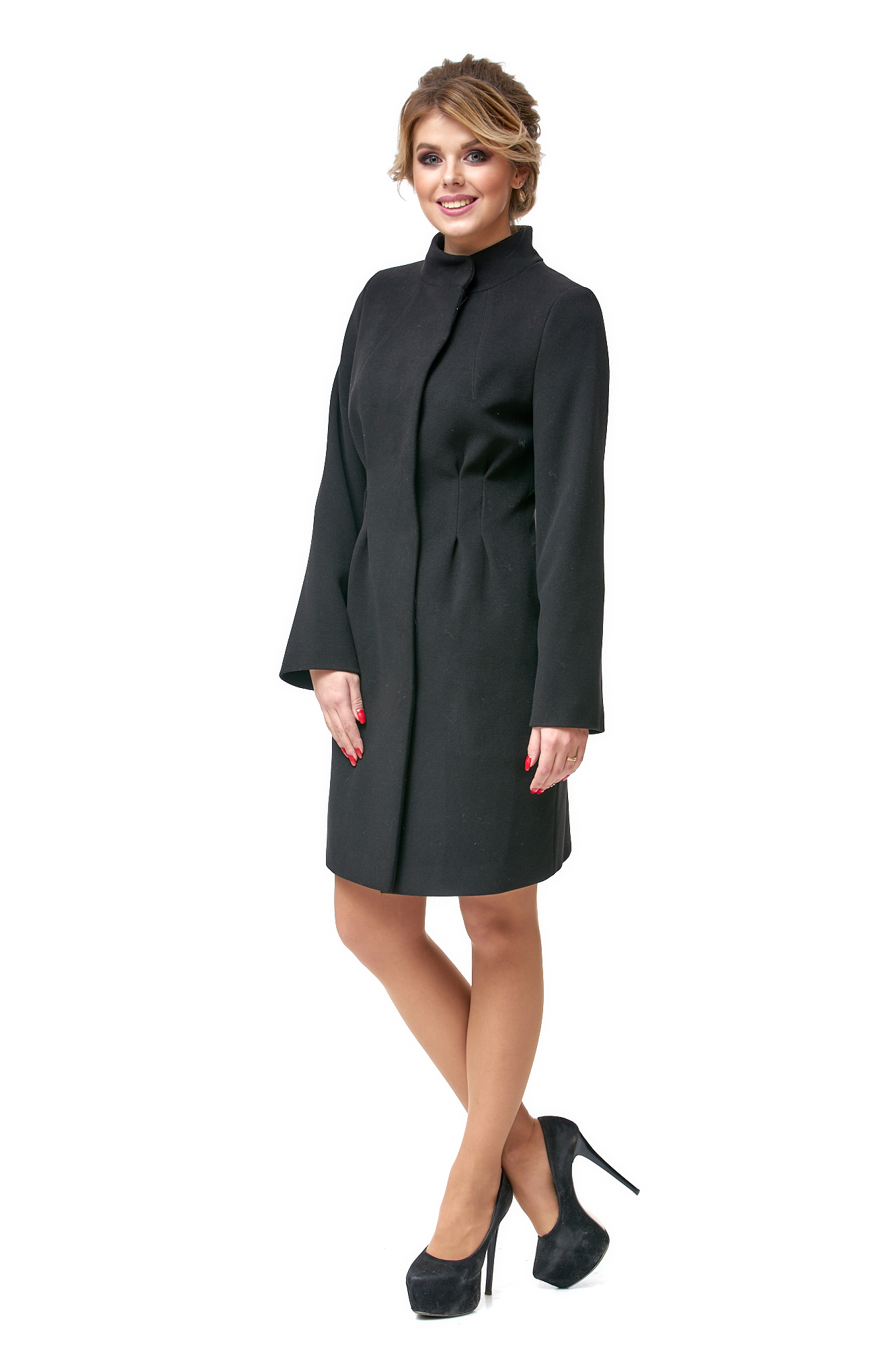 Женское пальто из текстиля с воротником 8002369-2