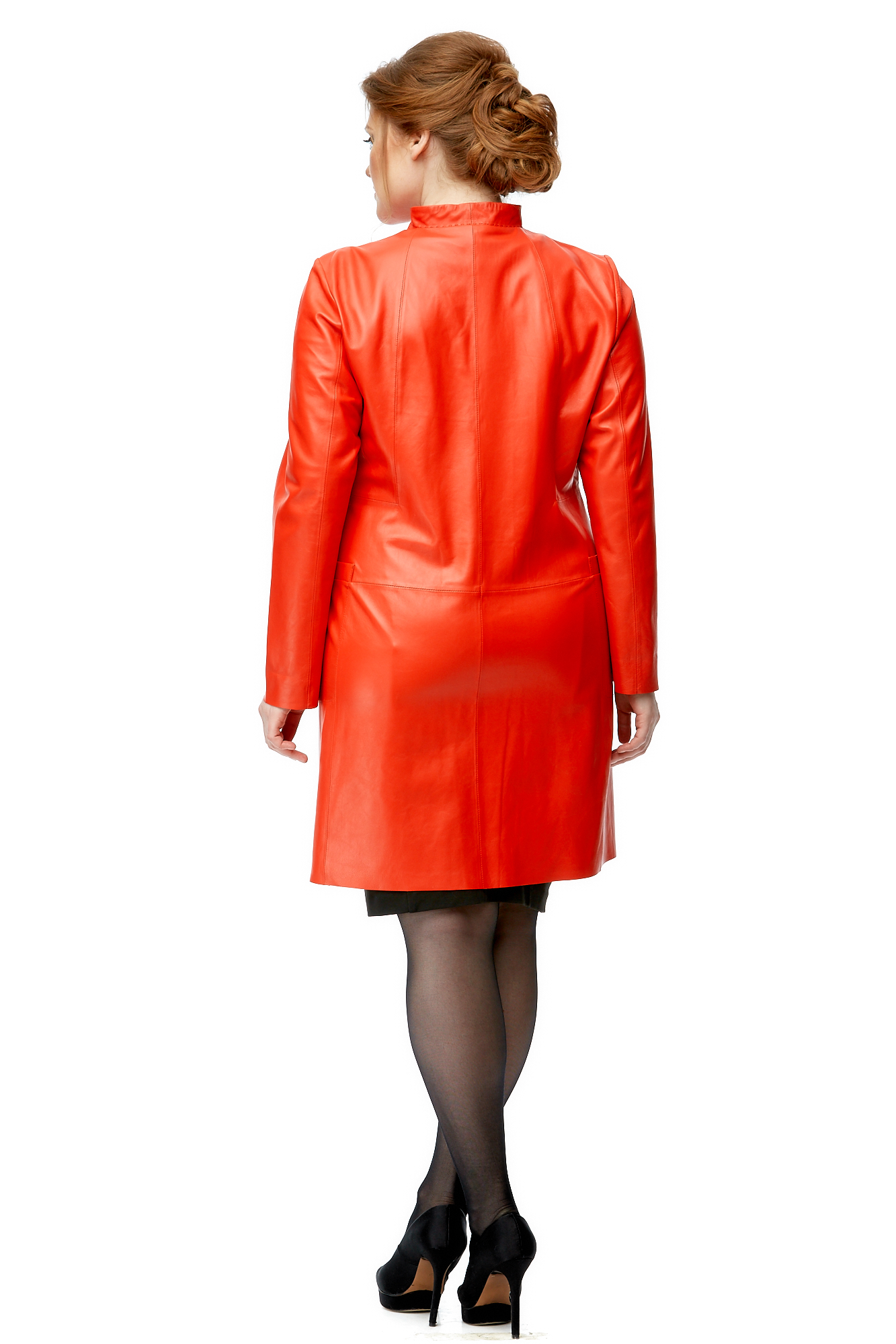 Женское кожаное пальто из натуральной кожи с воротником 8002462-3