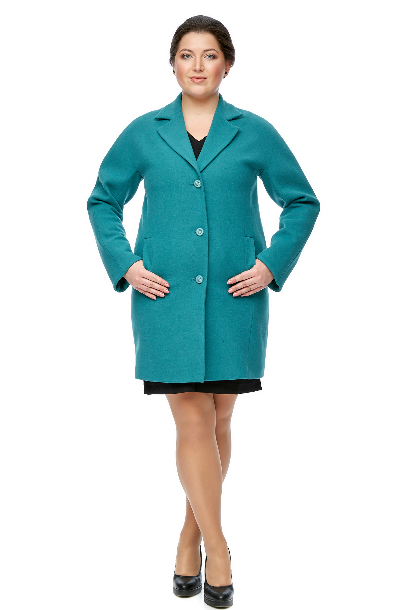 Женское пальто из текстиля с воротником 8002479-2