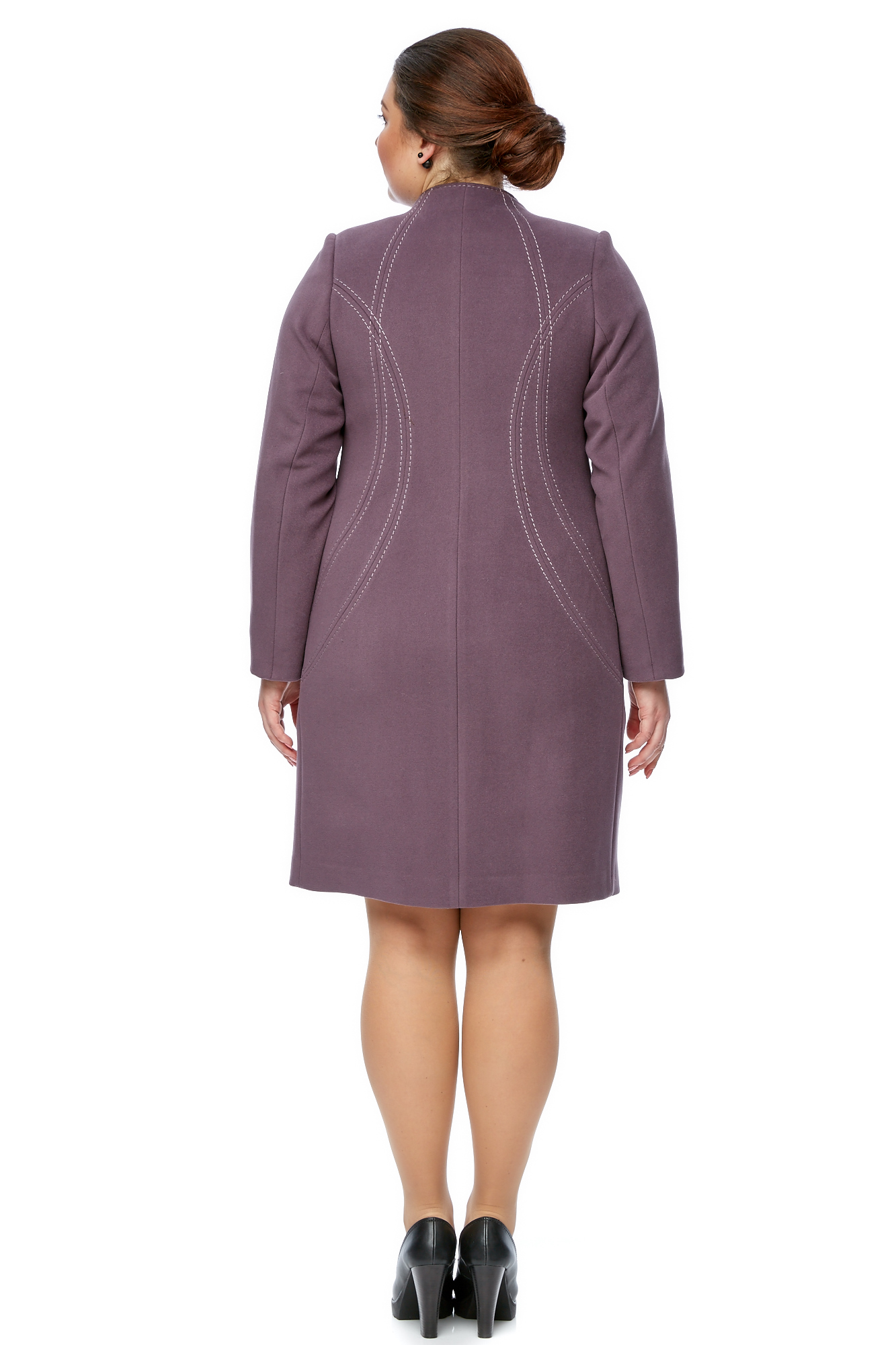 Женское пальто из текстиля без воротника 8002588-3