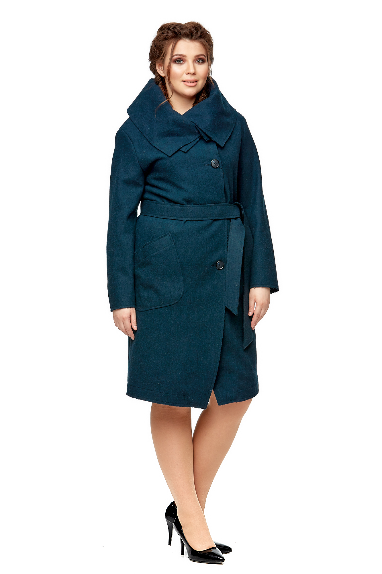 Женское пальто из текстиля с воротником 8002625-2