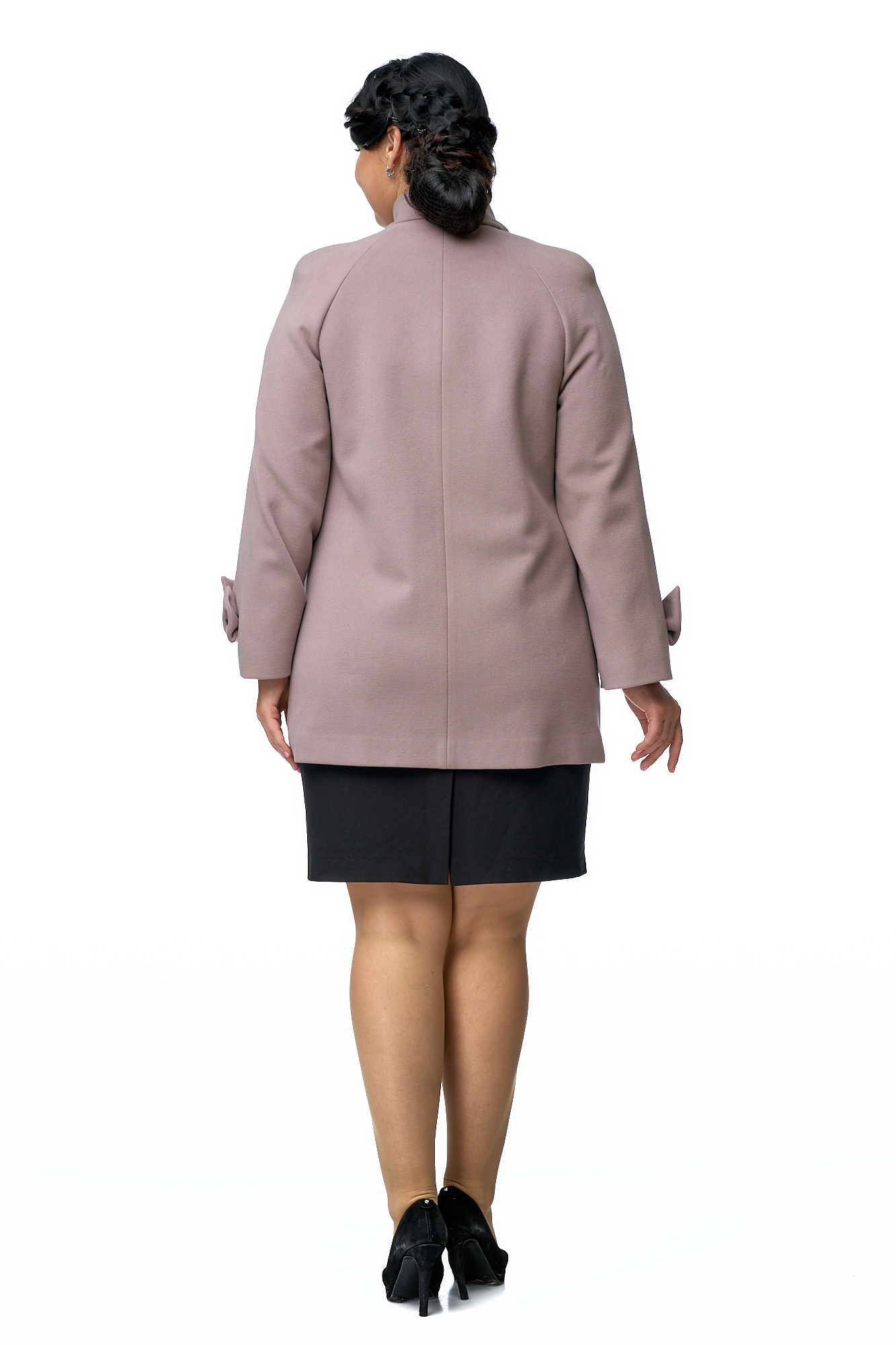 Женское пальто из текстиля с воротником 8002631-2