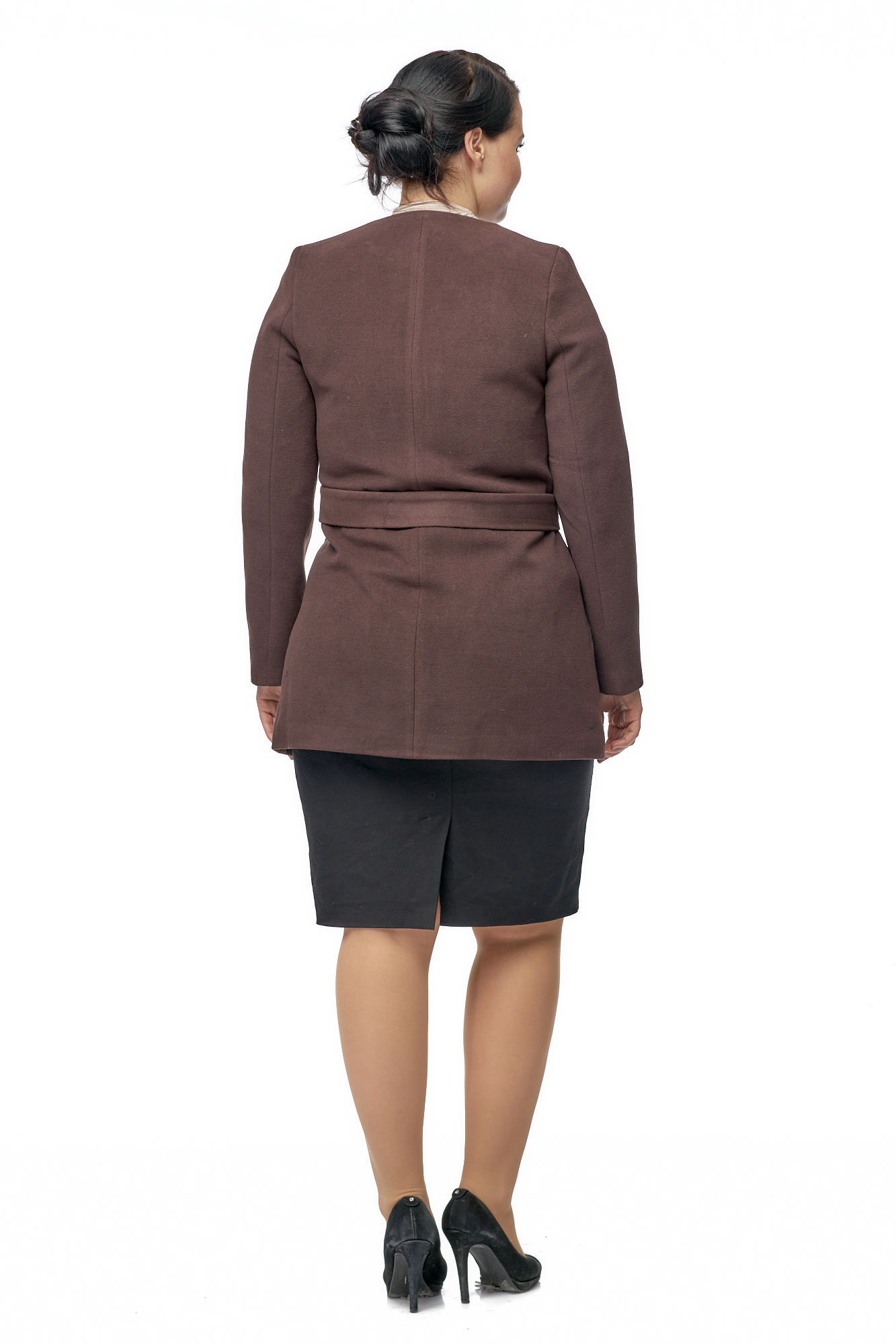 Пальто женское из текстиля с воротником 8002741-3