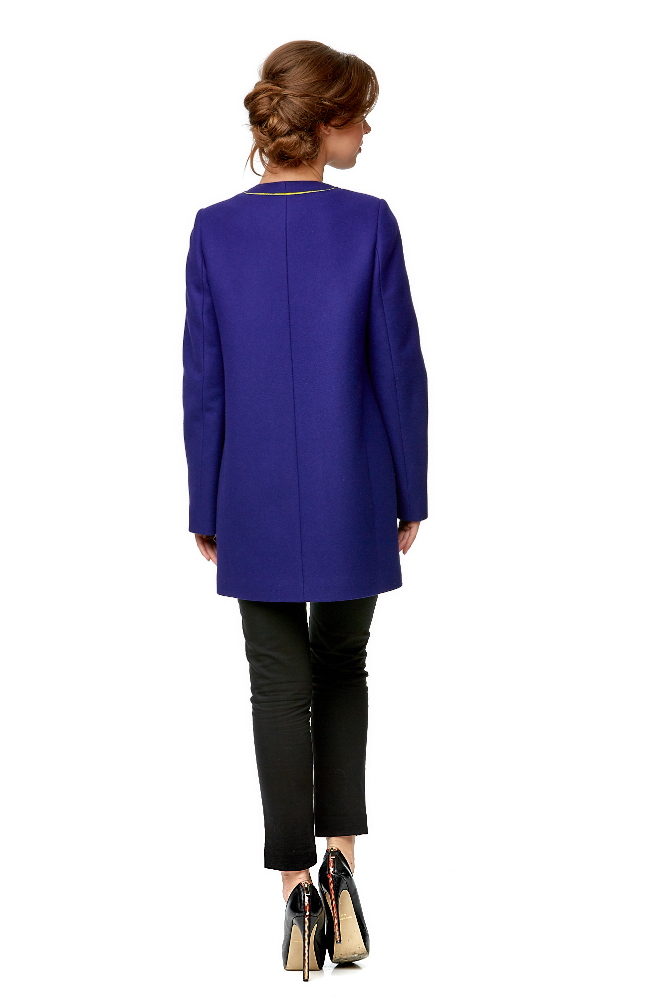 Женское пальто из текстиля без воротника 8009698-3