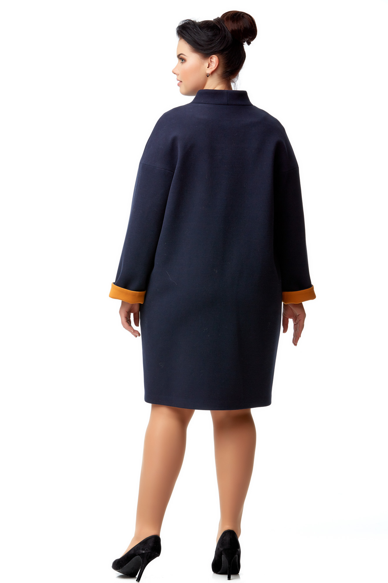 Женское пальто из текстиля с воротником 8009930-3