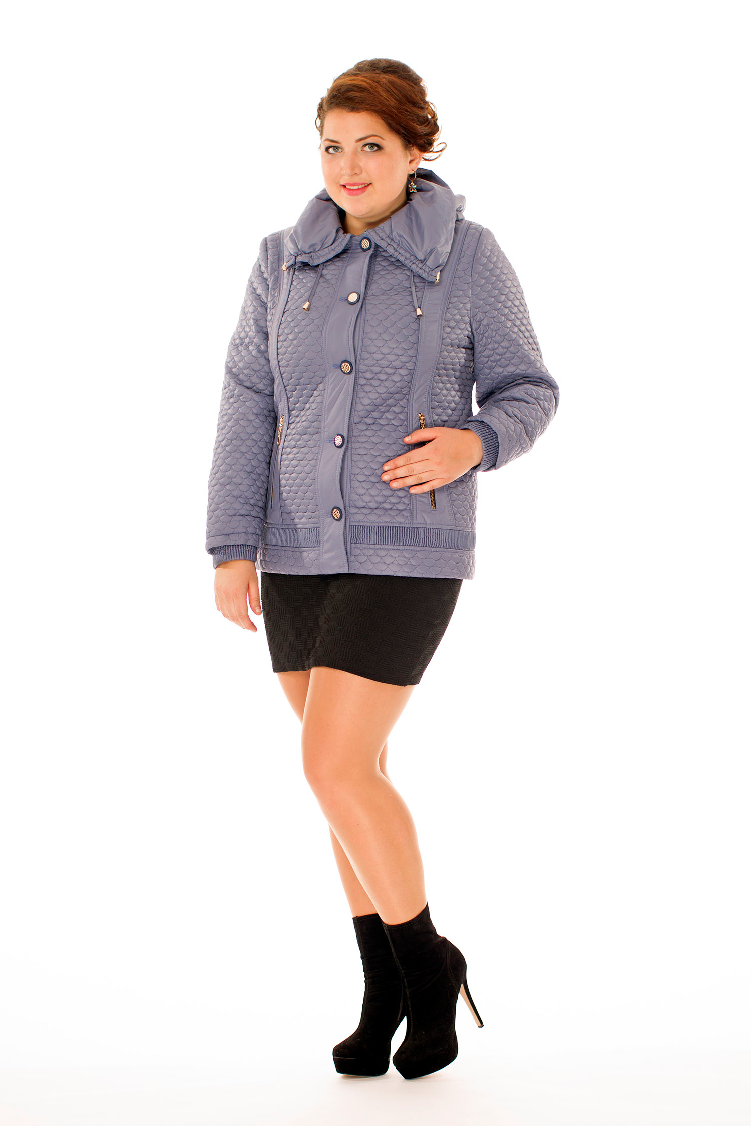 Куртка женская из текстиля с капюшоном 8010177-2