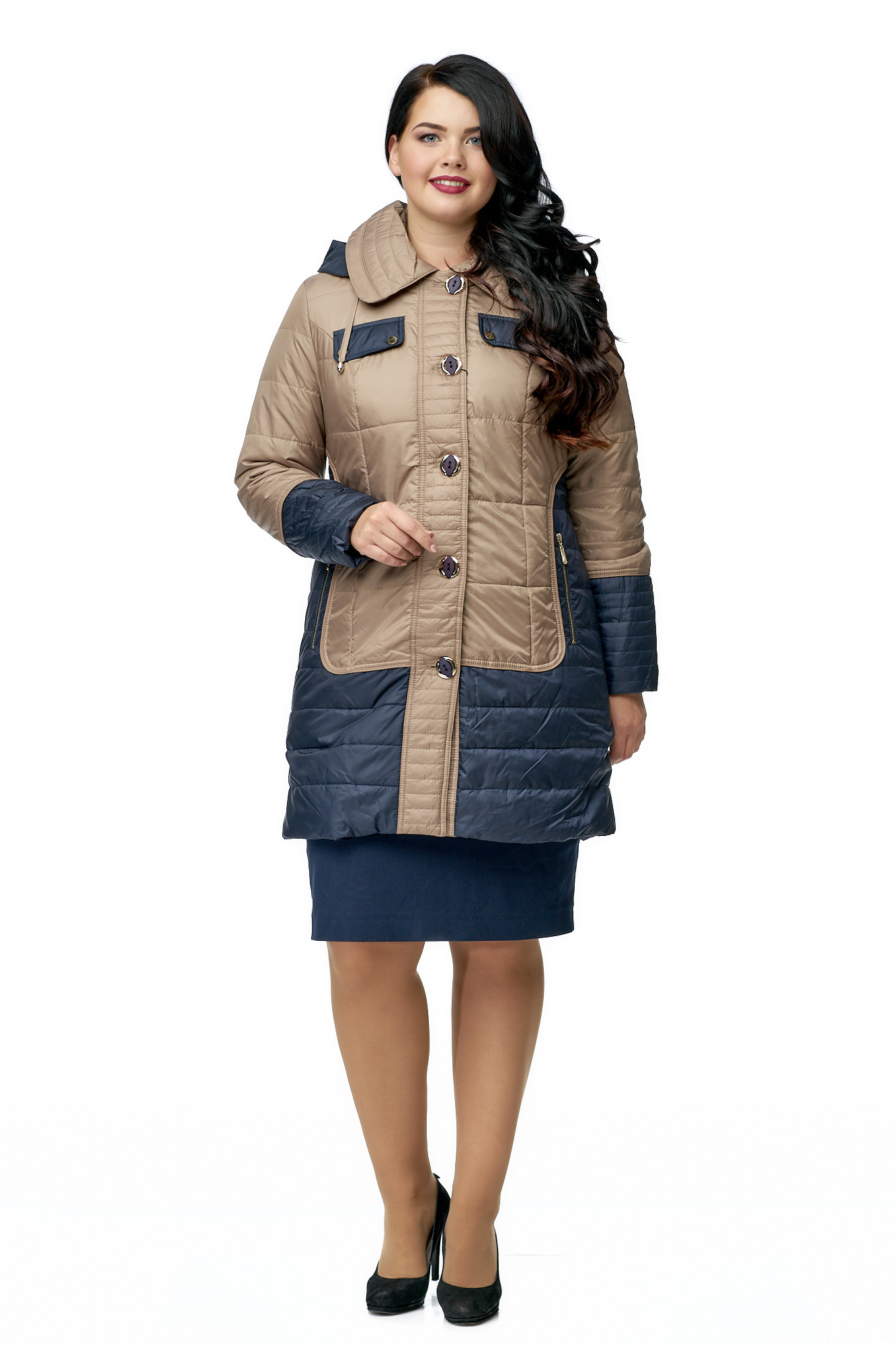 Куртка женская из текстиля с капюшоном 8010563-2